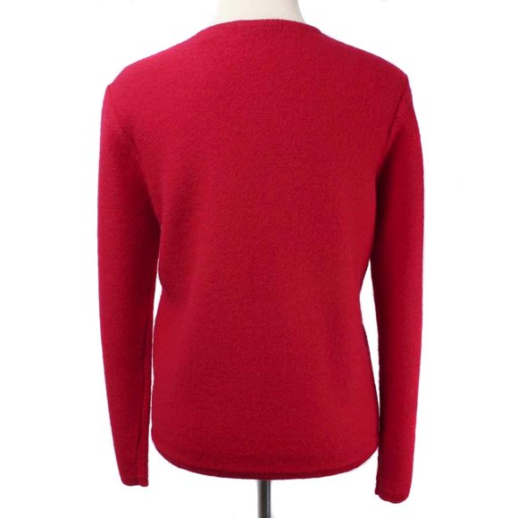 Karen Scott Red Wool Christmas Cardigan Sweater - Picture 3 of 6